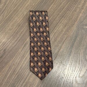 J Ferrar Elegant Brown Geometric Tie lot of 2 11:23